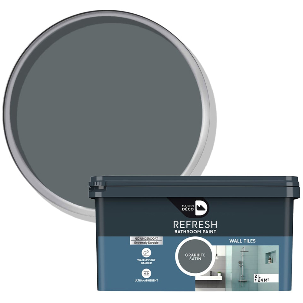 Maison Deco Refresh Bathroom Graphite Satin Paint 2L Image 1