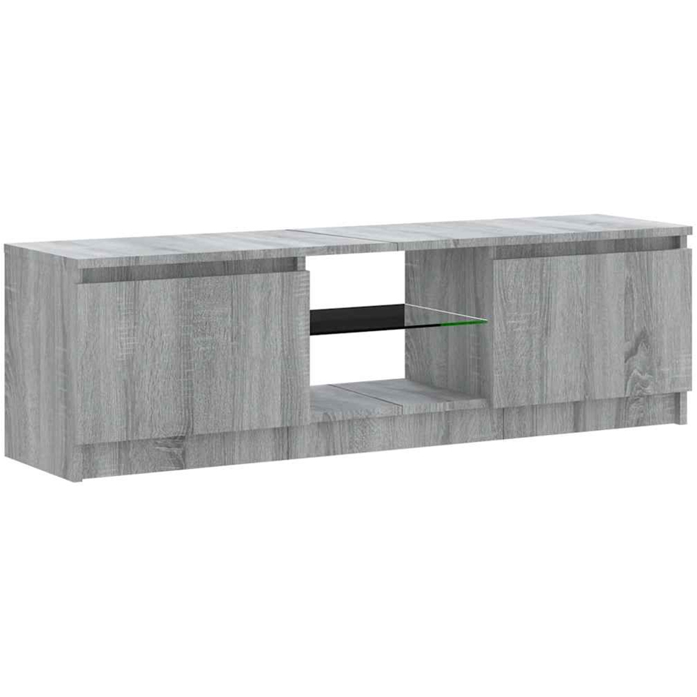 vidaXL 2 Door 2 Shelf Grey Sonoma TV Cabinet with LED Lights Image 5