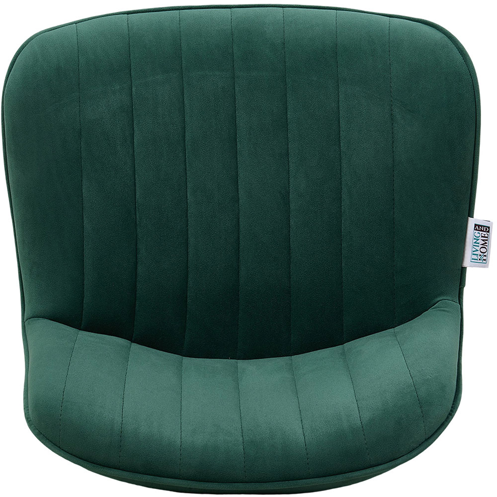 Living and Home Dark Green Flannel Upholstered Bar Stools Set of 2 Image 3