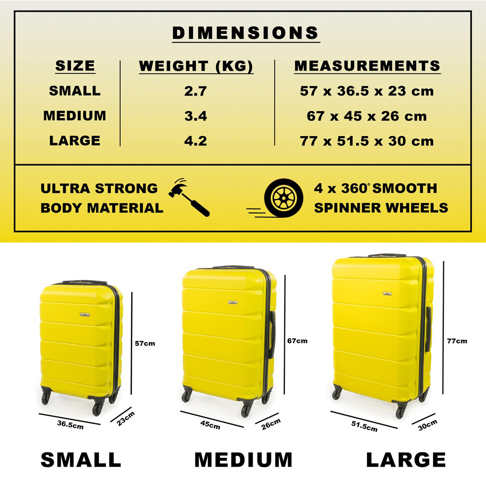 A2B Exodus 26 inch Yellow Hard Shell Hold Suitcase Image 8