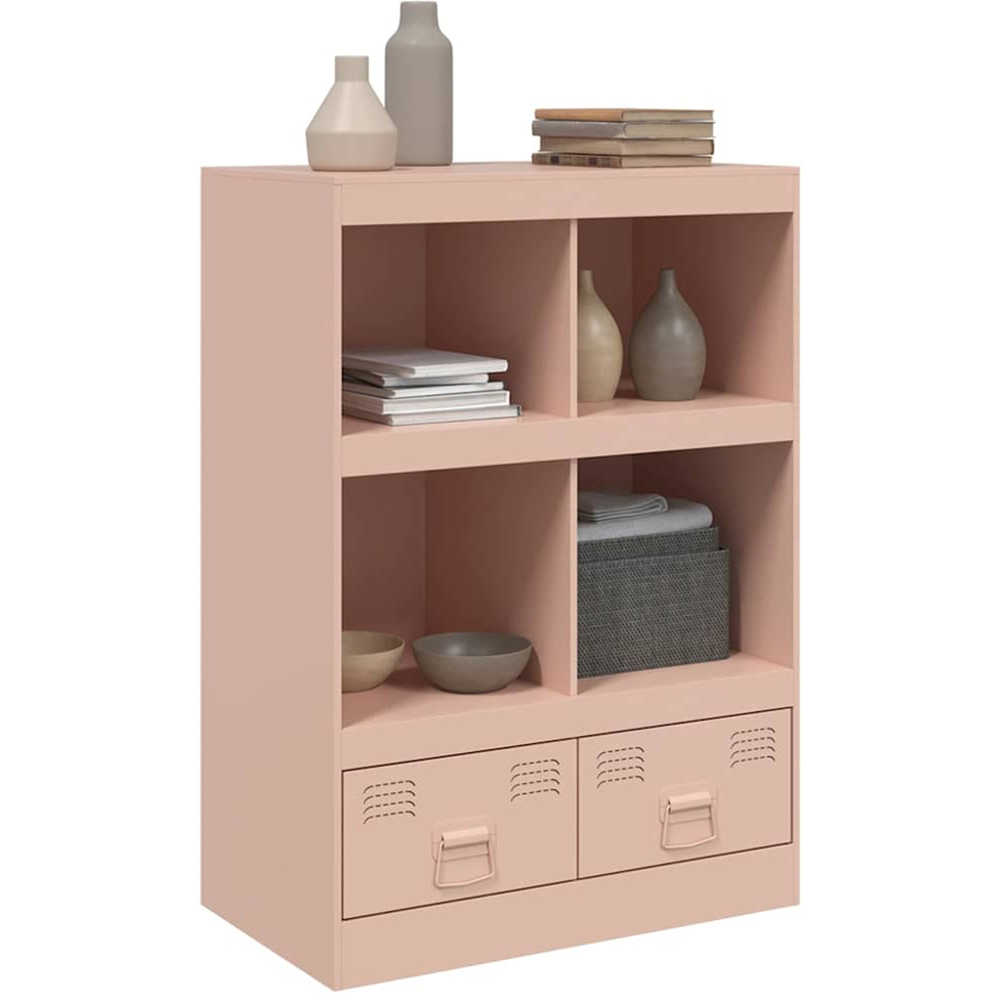 vidaXL 4 Drawer 4 Open Shelf Pink Highboard with Metal Handle Image 4