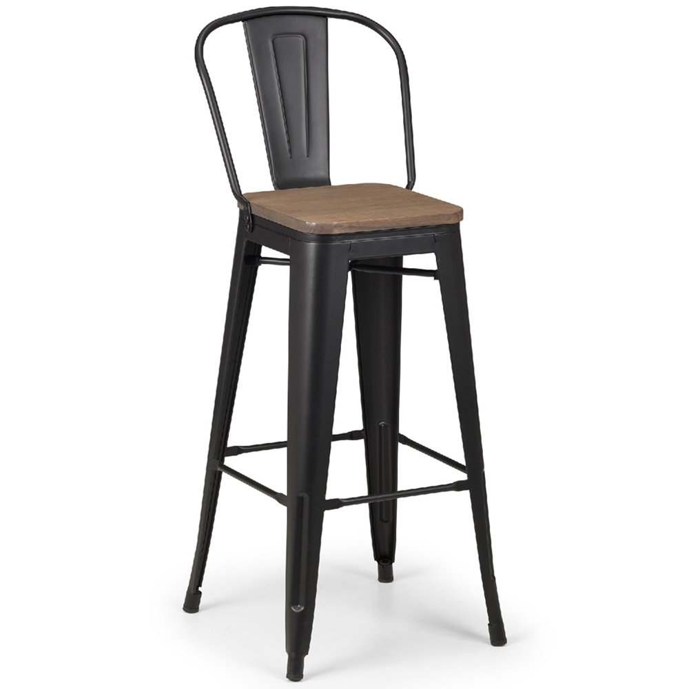 Julian Bowen Grafton 2 Seater Bar Table Set with Stools Black Image 3