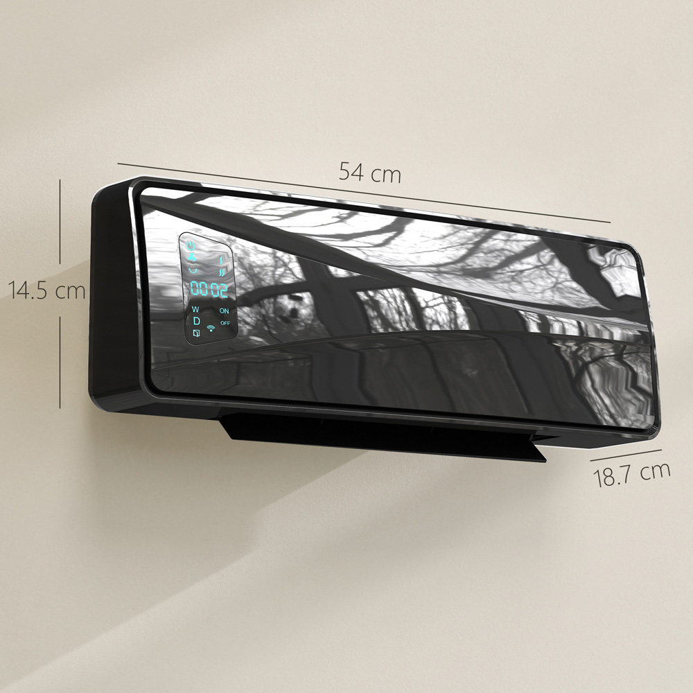 HOMCOM Black Ceramic Electric Heater with Fan 2000W Image 9