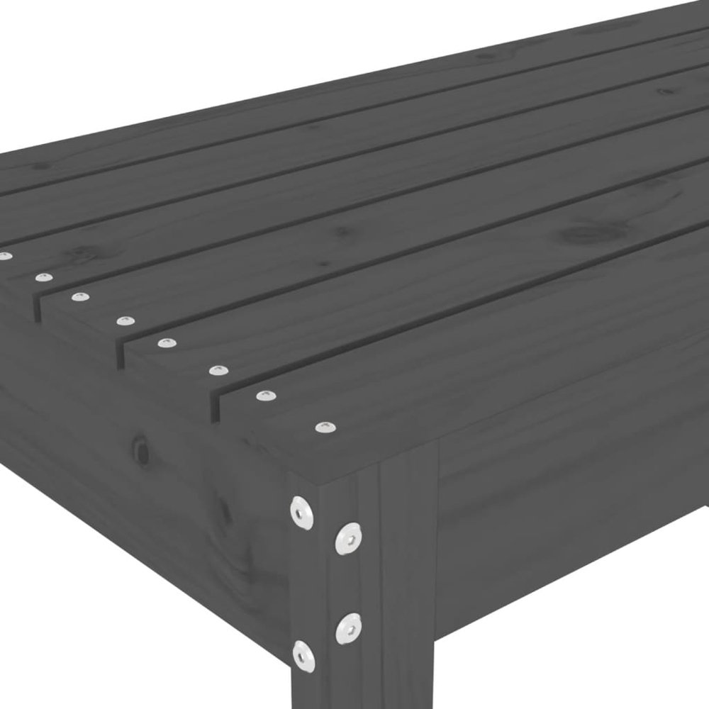 vidaXL Grey Solid Pine Wood Slatted Garden Bench 80 x 38 x 45cm Image 6