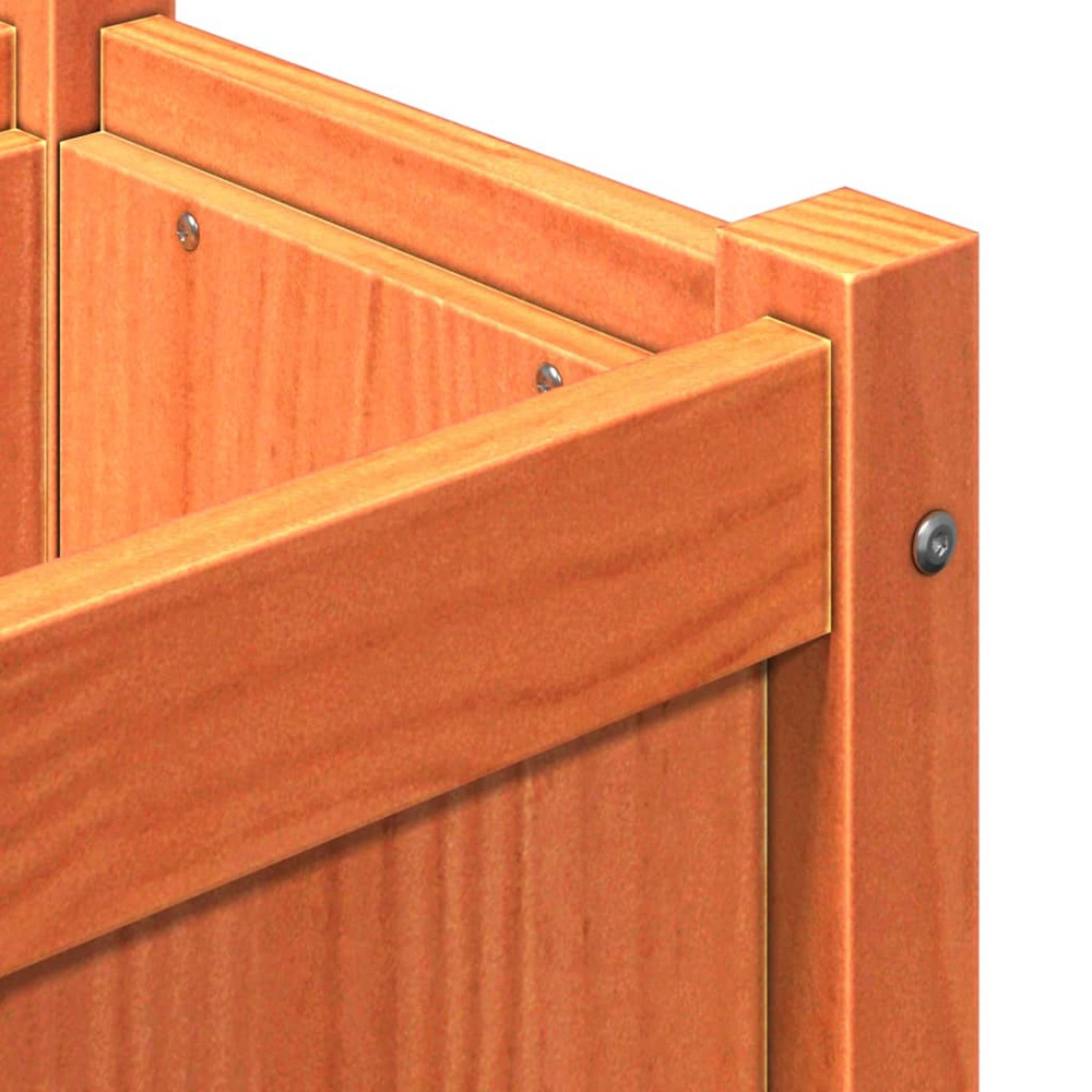 vidaXL Brown Pine Wood Garden Planter 31 x 180 x 31cm 2 Pack Image 9