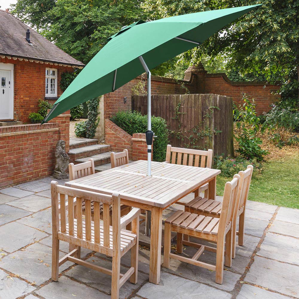 GlamHaus Green Tilting Garden Parasolwith Crank Handle 2.7m Image 2