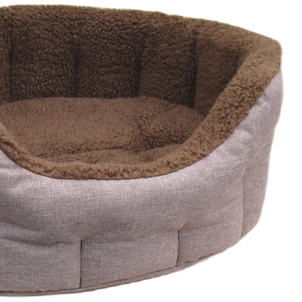 P&L Small Brown Premium Bolster Dog Bed Image 4