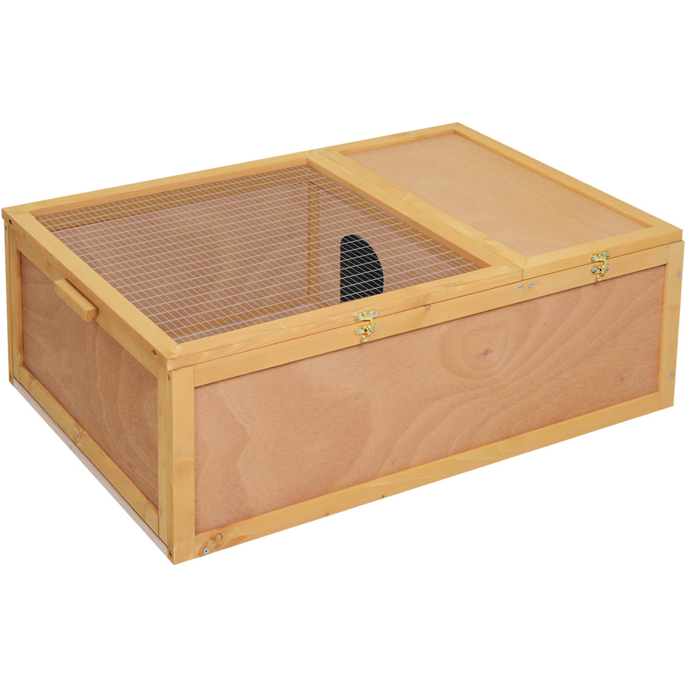 PawHut Yellow Wooden Tortoise House 33 x 63 x 94cm Image 1