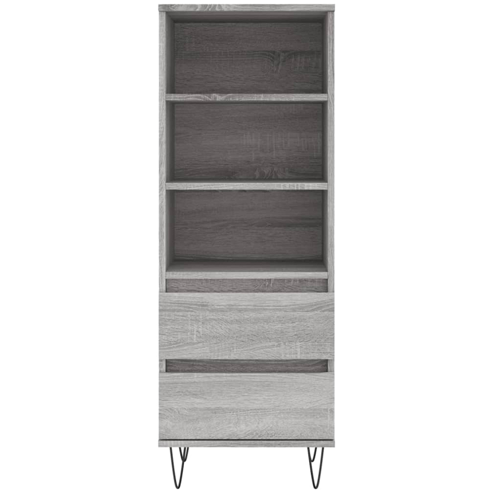vidaXL 2 Drawer 3 Shelf Grey Sonoma Highboard Image 5