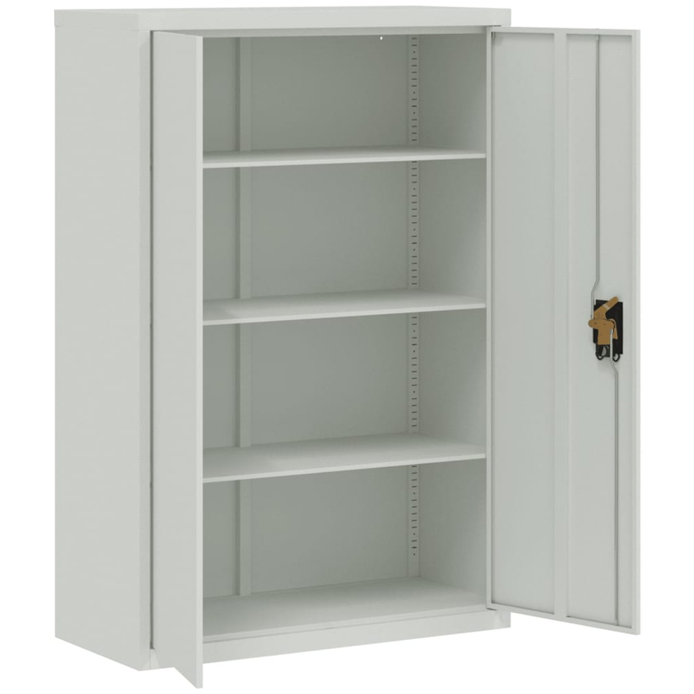 vidaXL 2 Door Light Grey Steel Filing Cabinet Set of 2 Image 7
