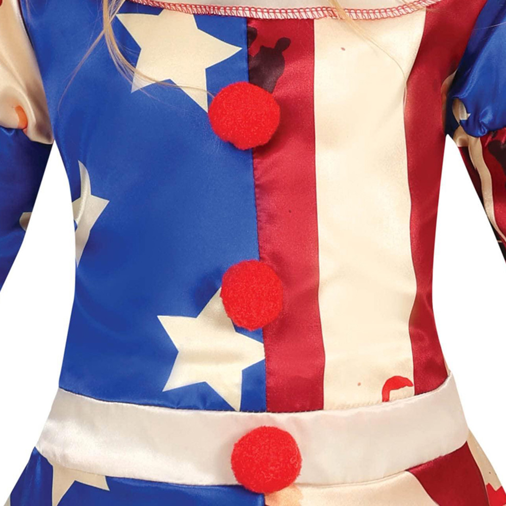 Fiestas Guirca Blue and Red Patriot Clown Halloween Costume 5 to 6 Years Image 3