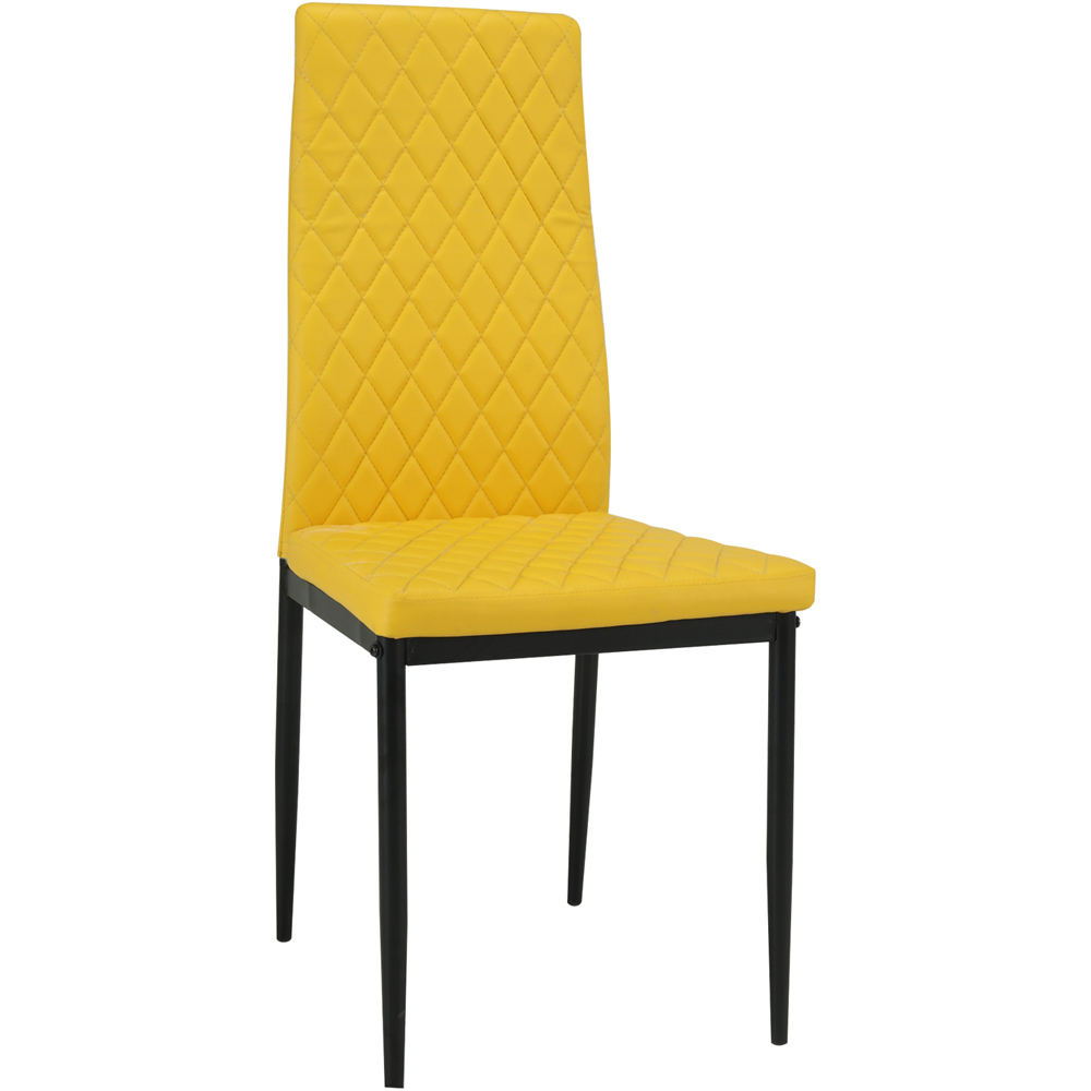 Indoor Living Emily 4 Seater Leather Marble Top Dining Set Mustard Image 5