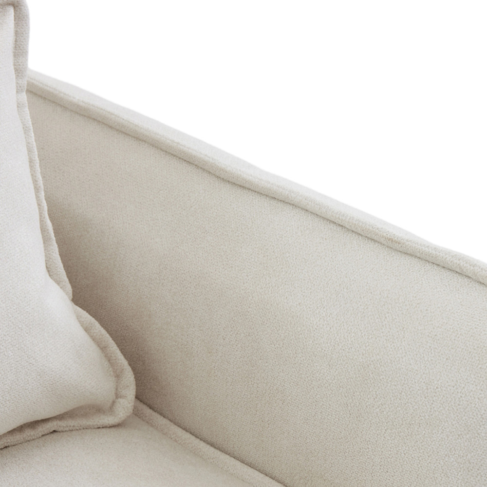 Living and Home White Fleece Fabric Armchair with Cushions Image 5