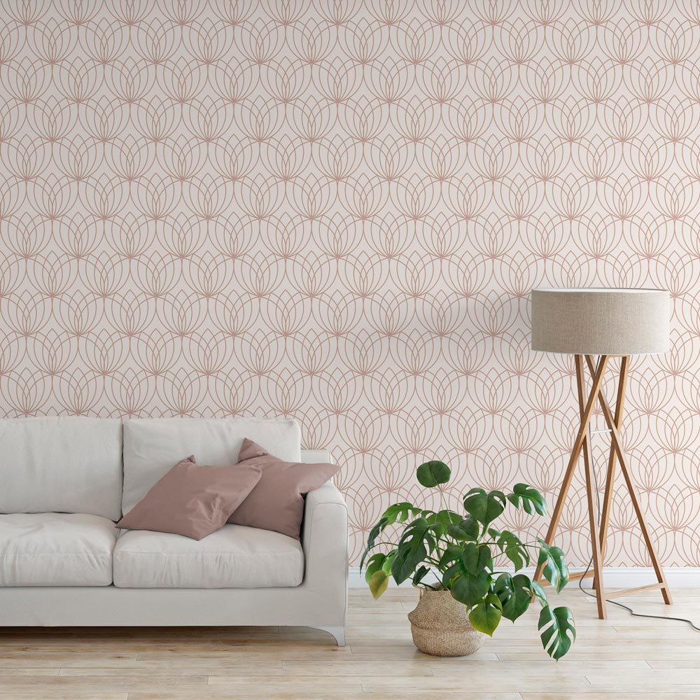 Muriva Lotus Cream and Rose Wallpaper Image 4