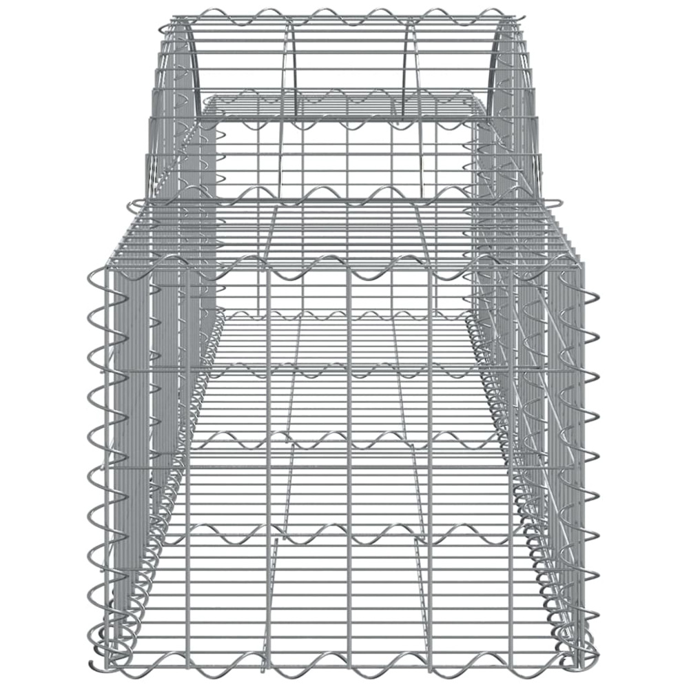 vidaXL Silver Galvanised Iron Arched Gabion Basket 200 x 50 x 40/60cm 14 Pack Image 3