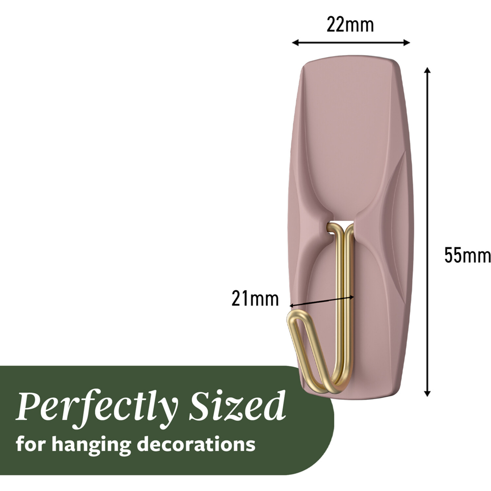 Pack of 6 Command Medium Wire Hooks Dusty Rose Image 9
