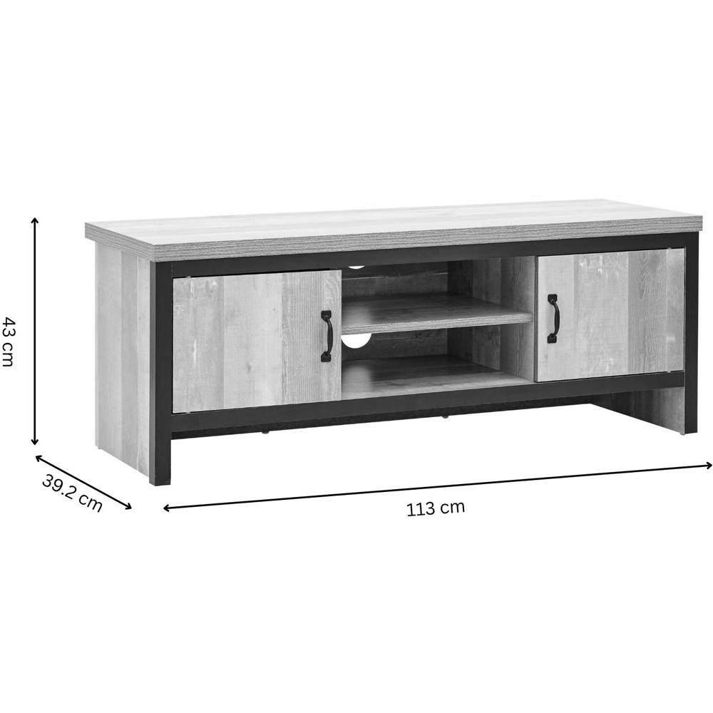 GFW Boston 2 Door 2 Shelf Oak TV Unit Image 9