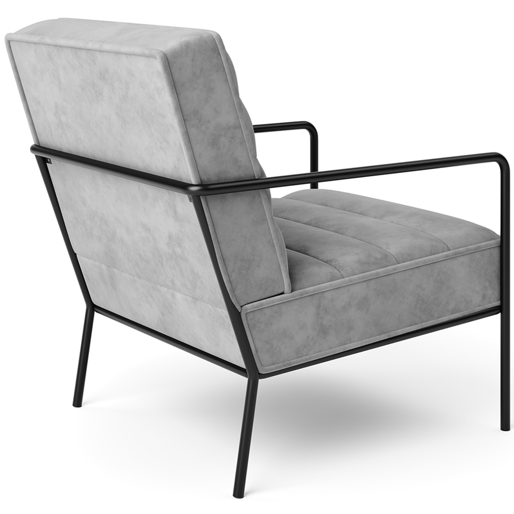 Dorel Bookham Plush Grey Velvet Accent Chair Image 4