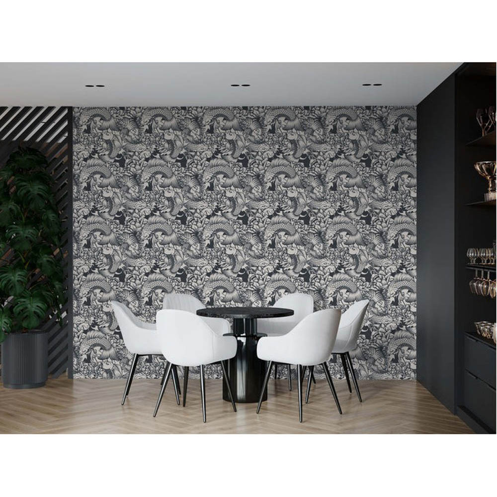 Bobbi Beck Eco Luxury Koi Carp White Wallpaper Image 2