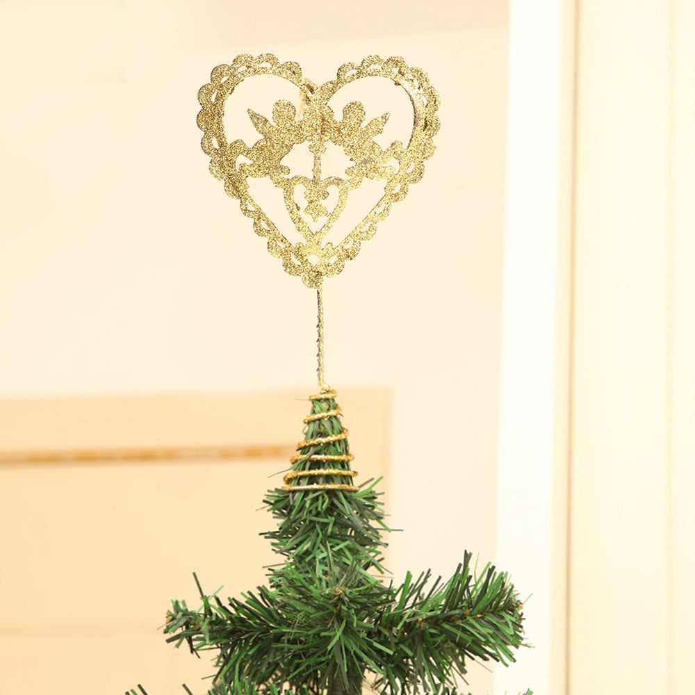 Living and Home Gold Heart Christmas Tree Topper Wilko