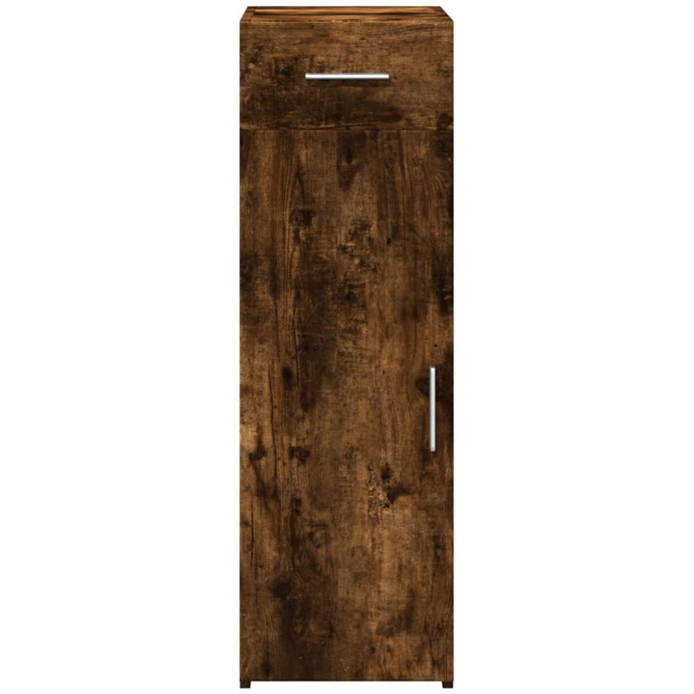 vidaXL Single Door Single Drawer Smoked Oak Sideboard Image 4