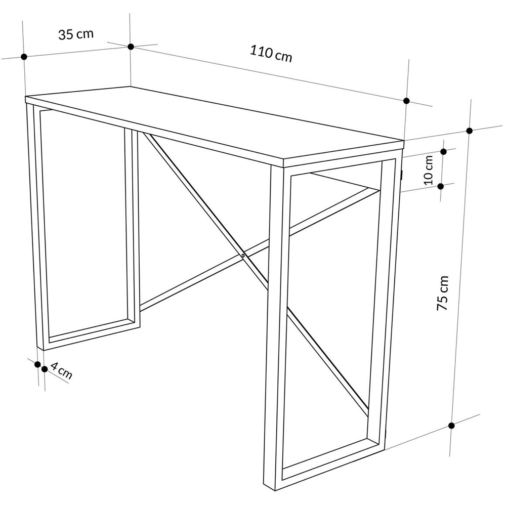 FWStyle Archie Sandstone and Black X-Frame Metal Legs Console Table Image 7
