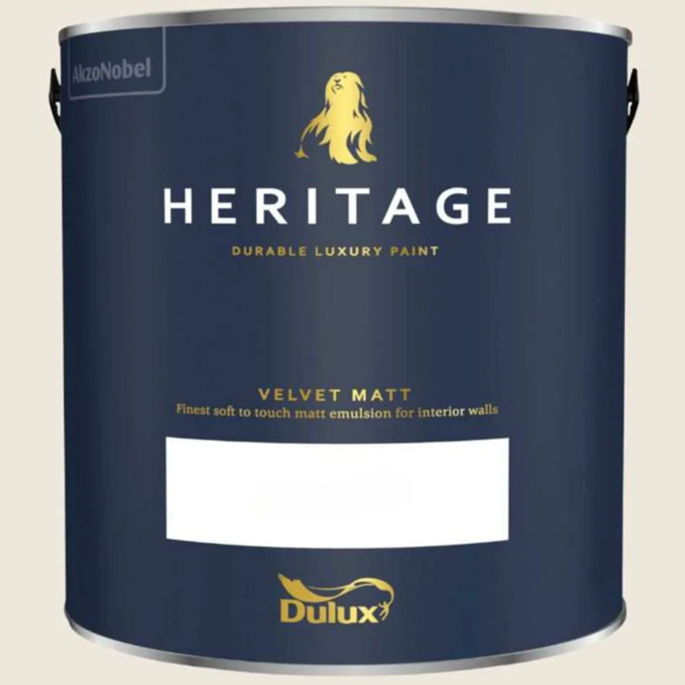 Dulux Heritage Walls and Ceilings Ochre White Velvet Matt Emulsion Paint 2.5L Image 2