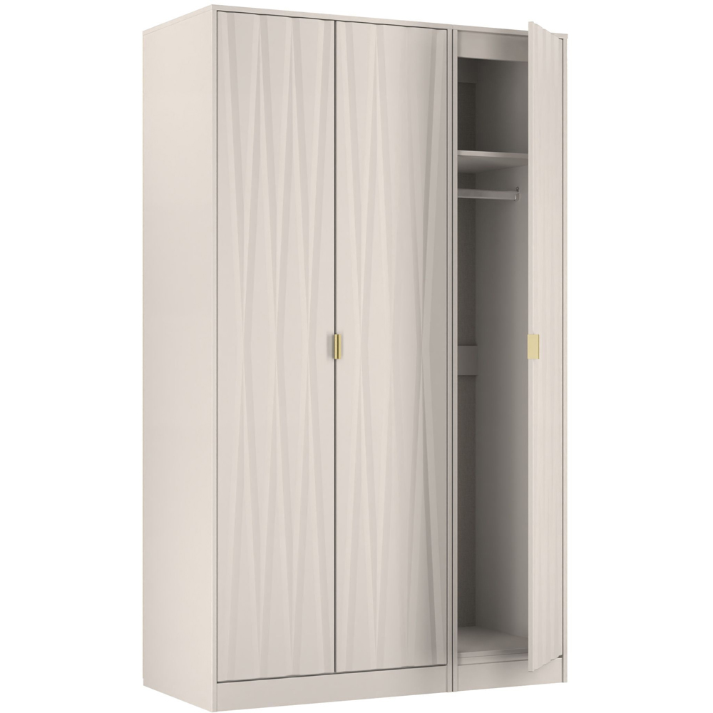 Crowndale Diamond 3 Door Kashmir Matt Tall Wardrobe Ready Assembled Image 6