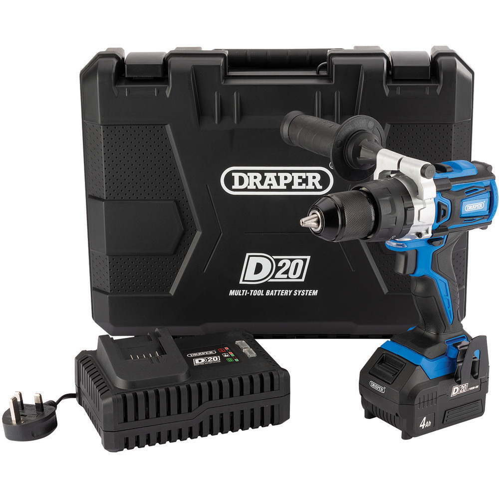 Draper D20 20V Brushless Combi Drill with Battery and Fast Charger Image 1