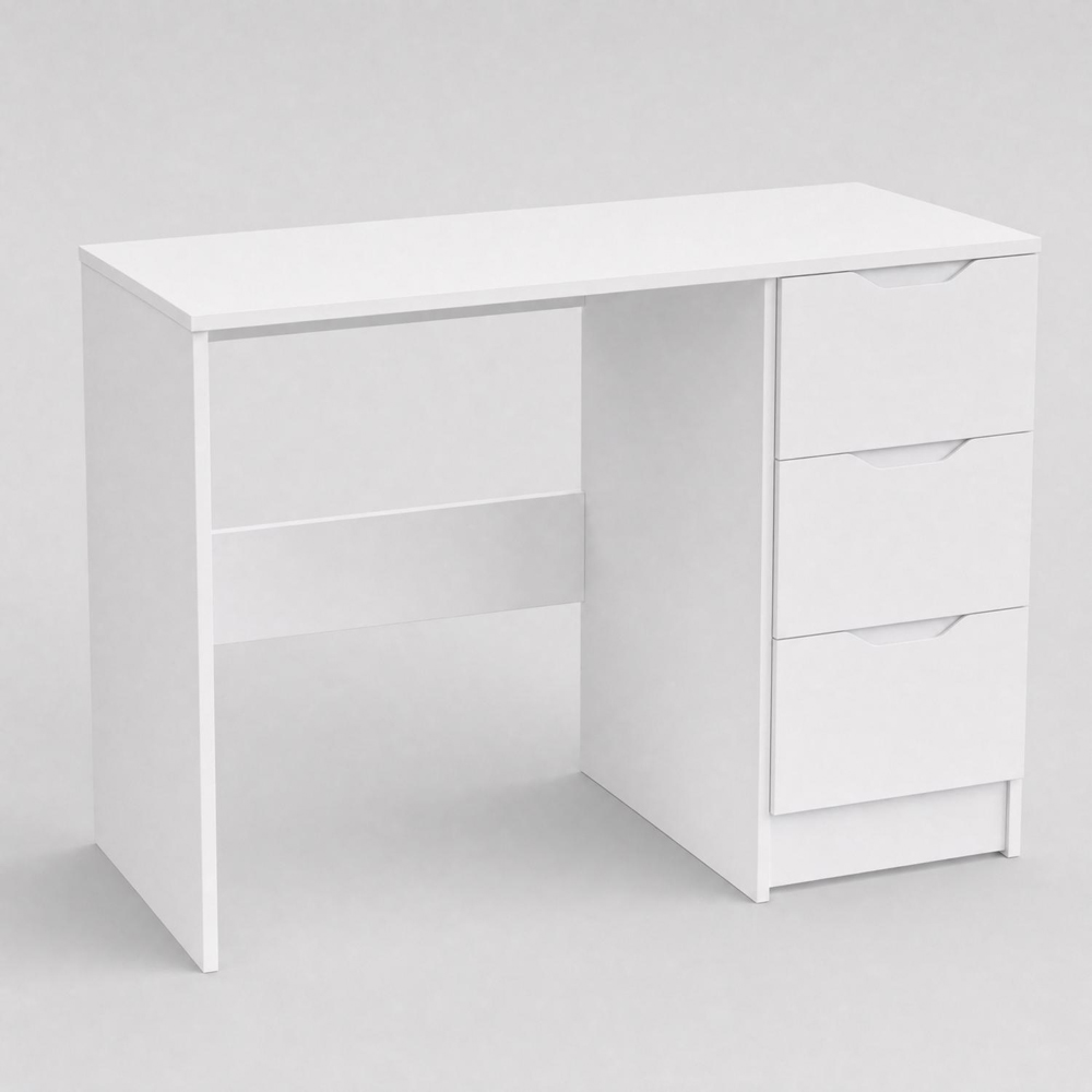 FWStyle Luno 3 Drawer White Vanity Dressing Table Image 5