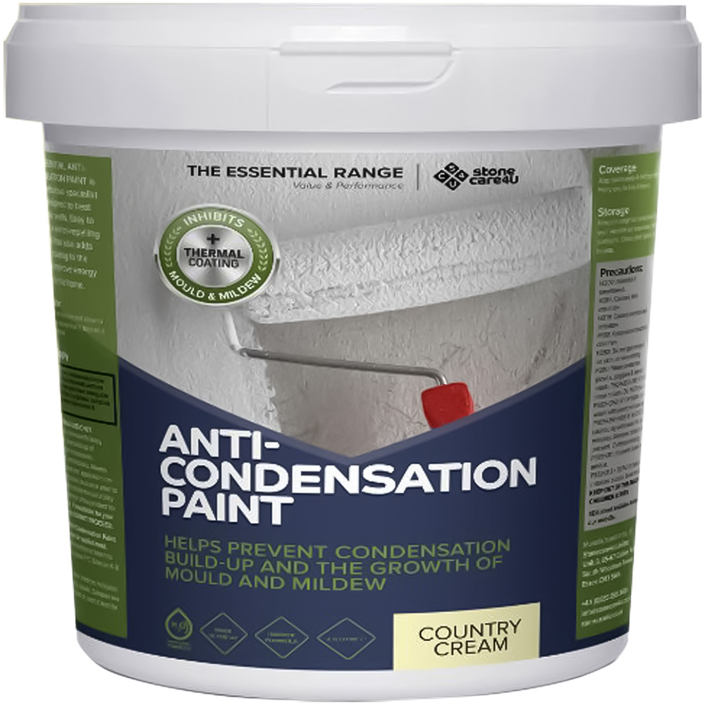 StoneCare4U Essential Walls & Ceilings Country Cream Anti Condensation Paint 5L Image 2