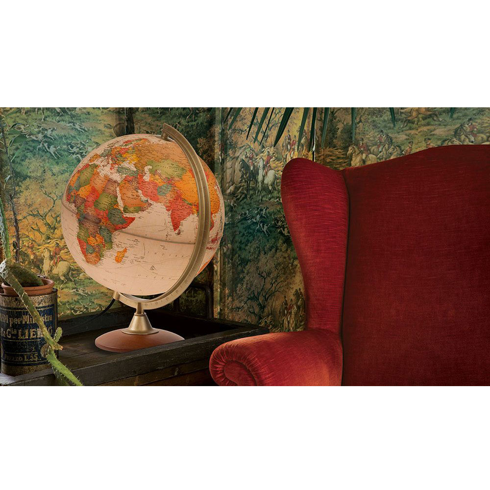 Nova Rico Colombo Antique Style Illuminated Globe with Wooden Base 30cm Image 5