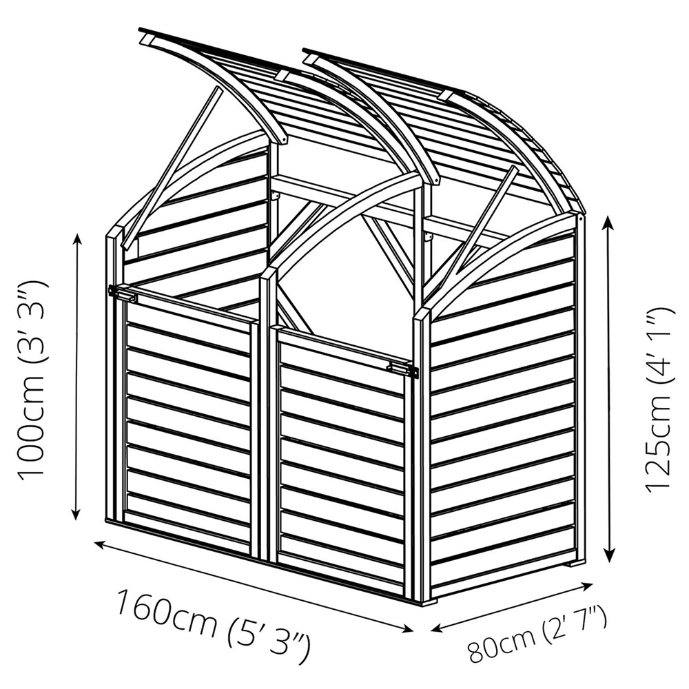 Mercia Pressure Treated Double Bin Store Wilko