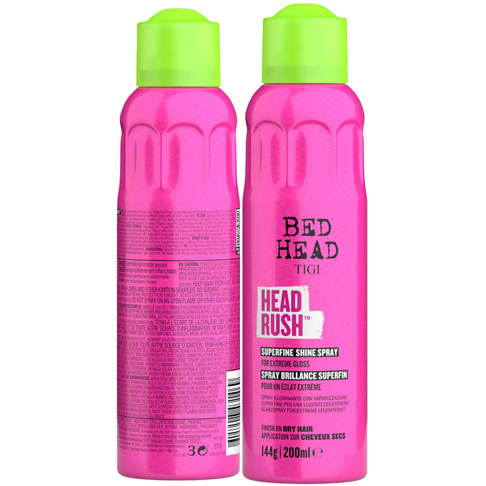 TIGI Bed Head Headrush Smooth and Shiny High Gloss Styling Hair Spray 200ml 3 Pack Image 5