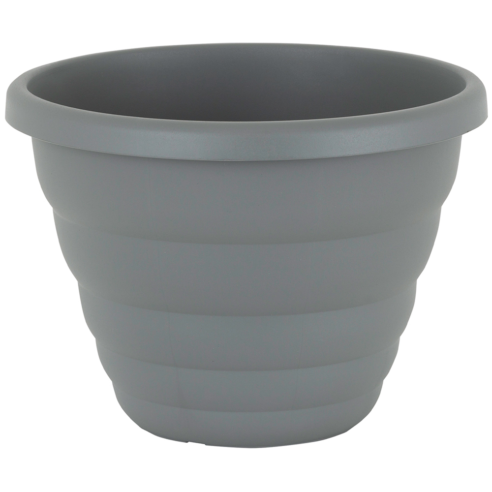 Wham Beehive Cement Grey Round Recycled Plastic Pot 32cm 4 Pack Image 3