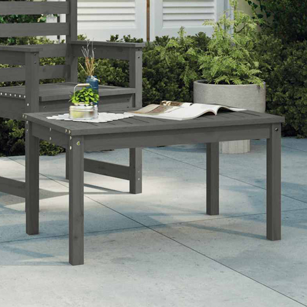 vidaXL Grey Solid Wood Pine Garden Coffee Table Image 1