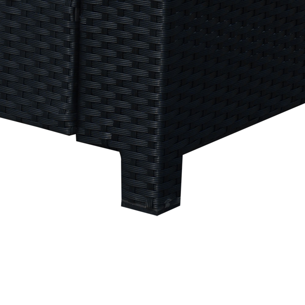 Outsunny 2 Seater Black Rattan Padded Garden Loveseat Image 3