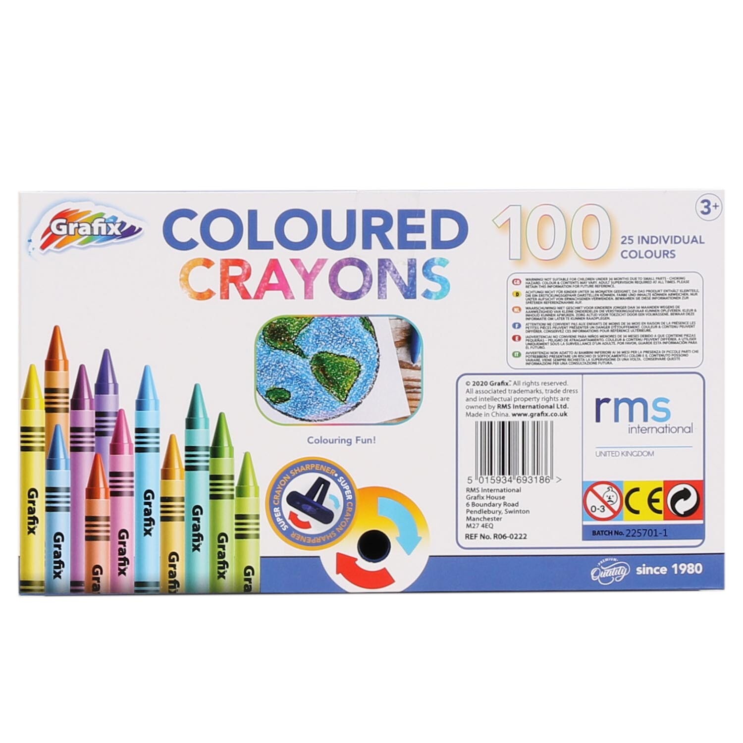 Pack of 100 Colouring Crayons with Sharpener Image 2