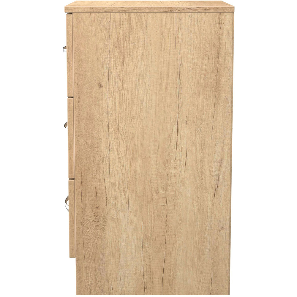 Crowndale Avon 3 Drawer Nebraska Oak Bedside Cabinet Ready Assembled Image 3