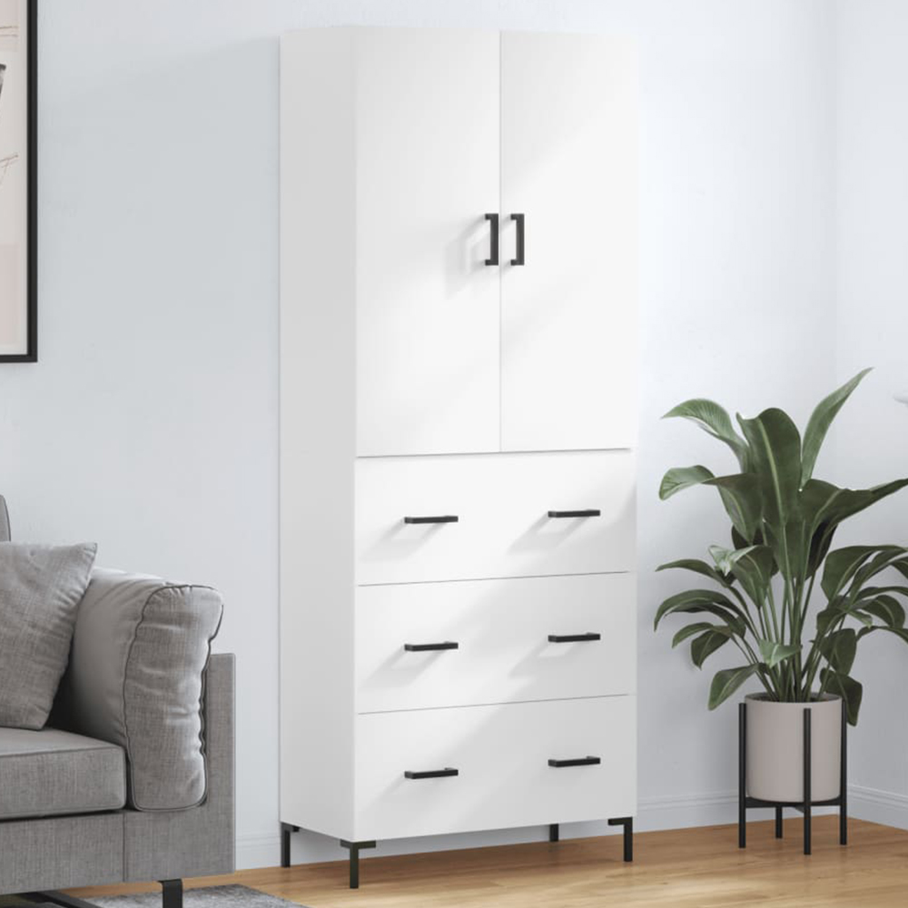 vidaXL 2 Door 3 Drawer White Highboard Image 1