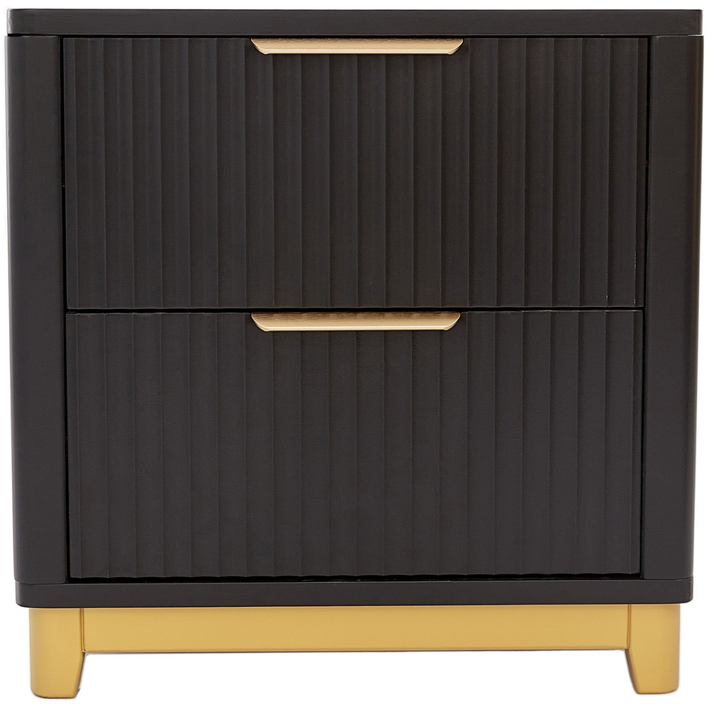 Molino 2 Drawer Black Bedside Table Image 3