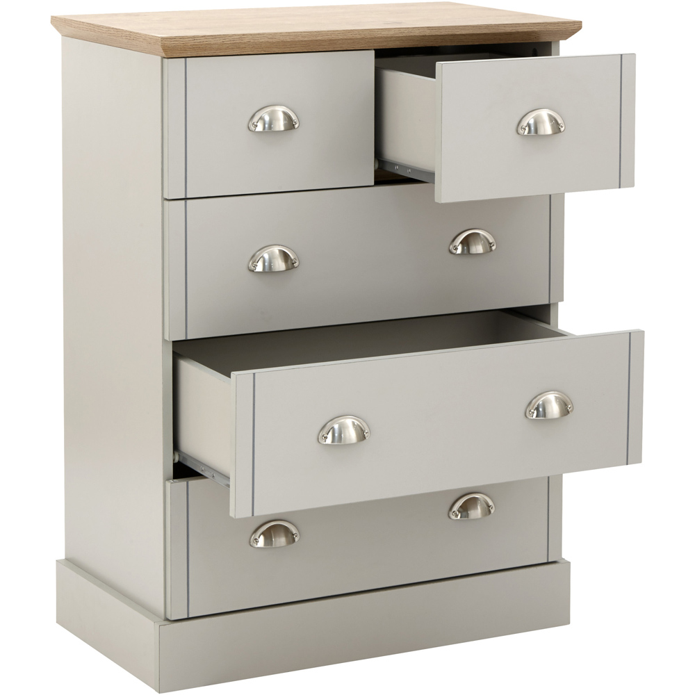 GFW Kendal 5 Drawer Grey Chest of Drawers Image 3