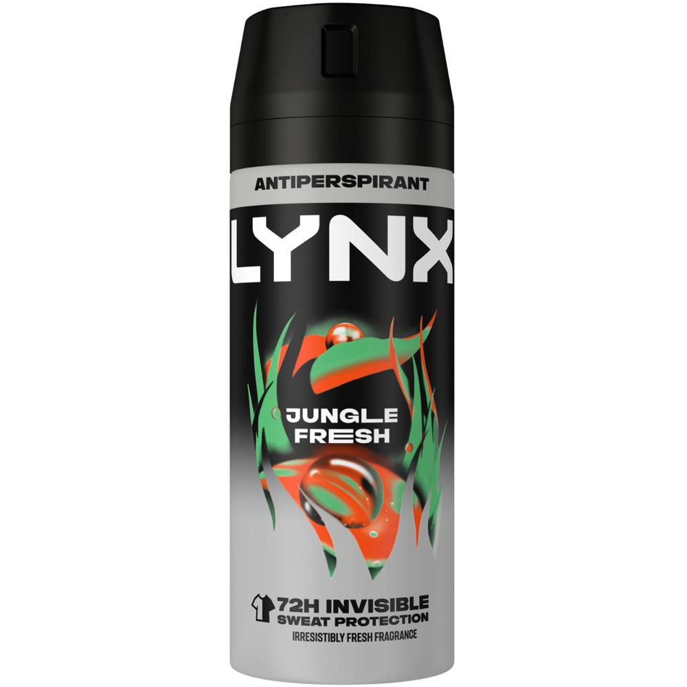 Lynx Jungle Fresh 72H Sweat Protection Anti-Perspirant Deodorant Body Spray 150ml 30 Pack Image 2