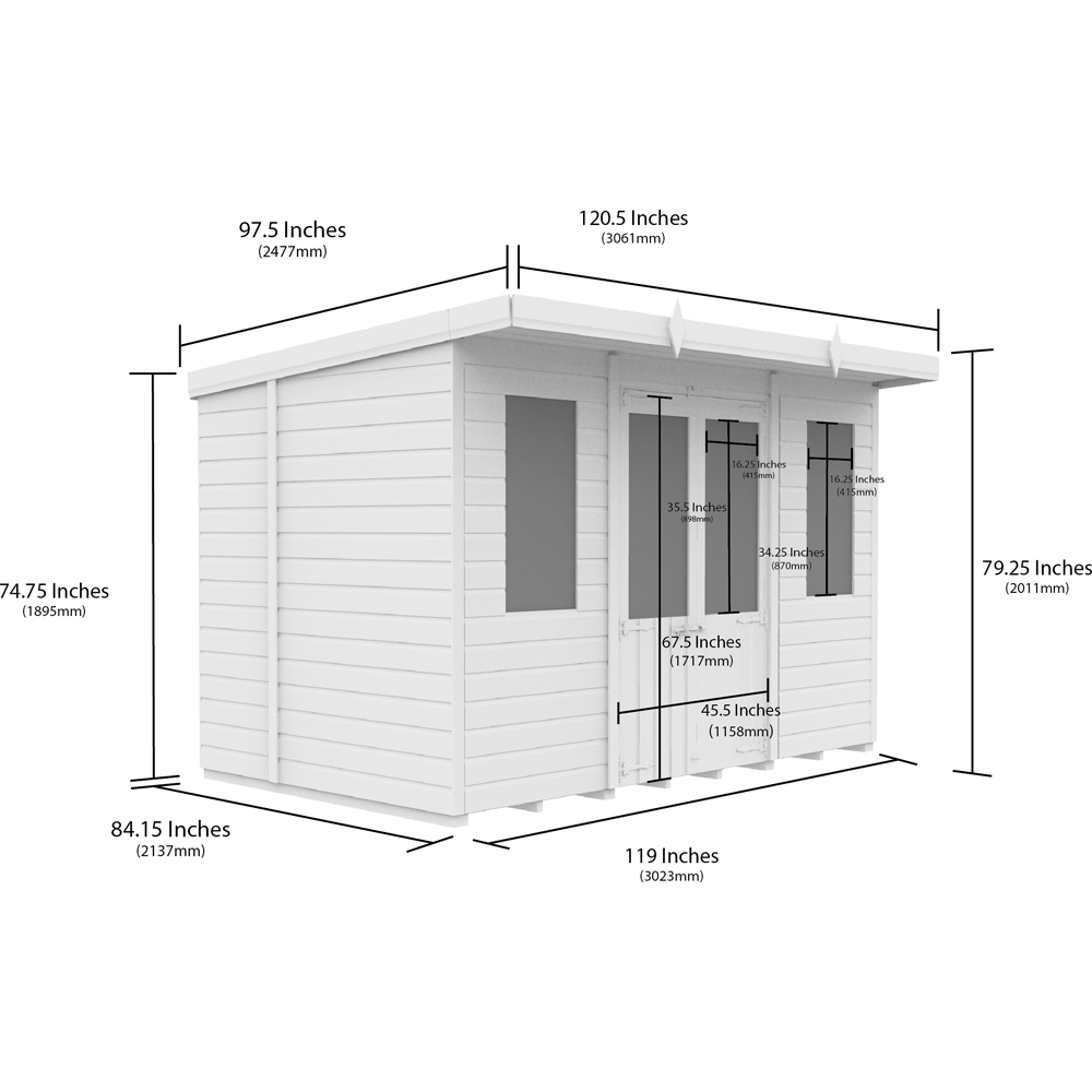 DIY Sheds 10 x 7ft Tongue and Groove Timber Pent Summerhouse Image 8