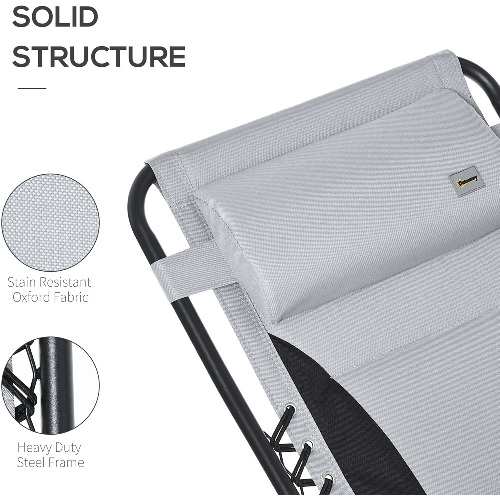 Outsunny Light Grey Zero Gravity Folding Recliner Chair Image 6
