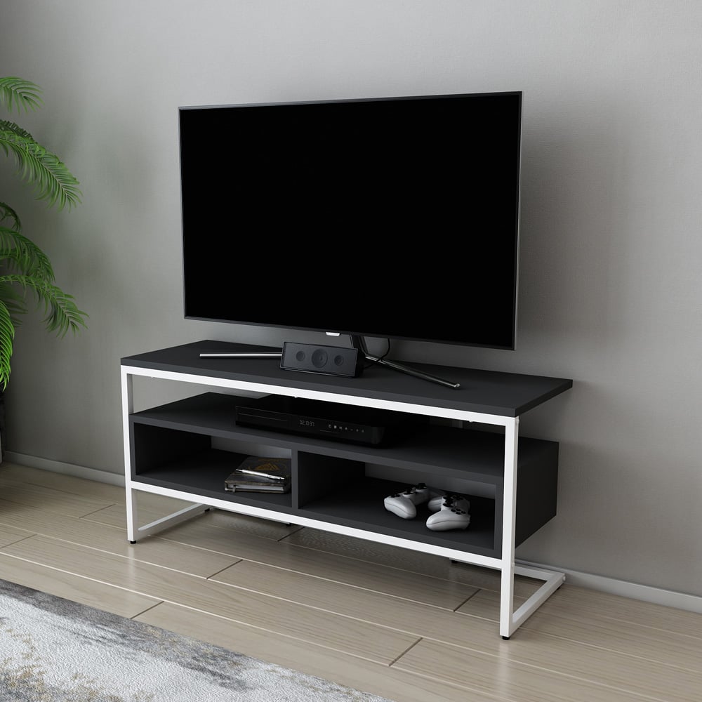 Decorotika Merrion 3 Shelf White and Anthracite TV Unit Image 5