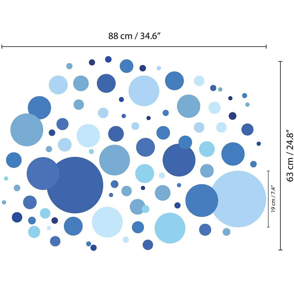 Walplus Kids Happy Circles Blue Self Adhesive Wall Stickers Image 6