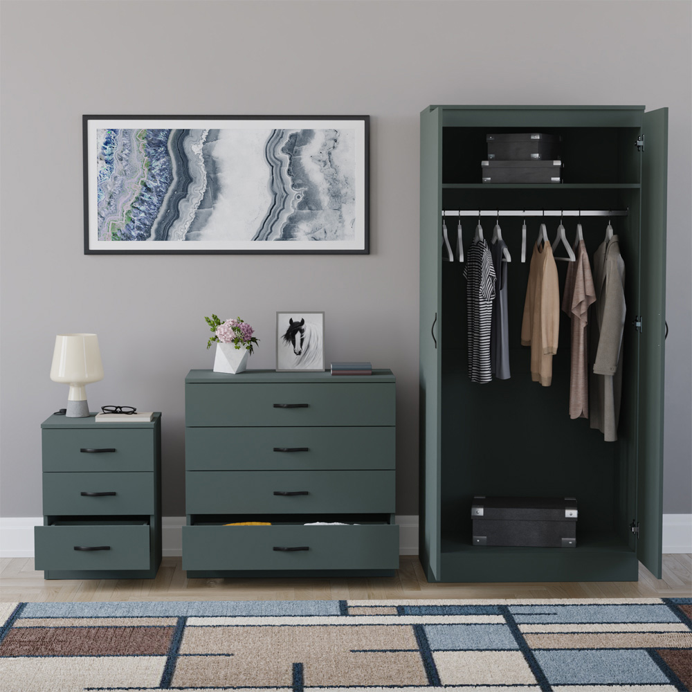 VIDA DESIGNS Riano Green 3 Piece Bedroom Furniture Set Image 3
