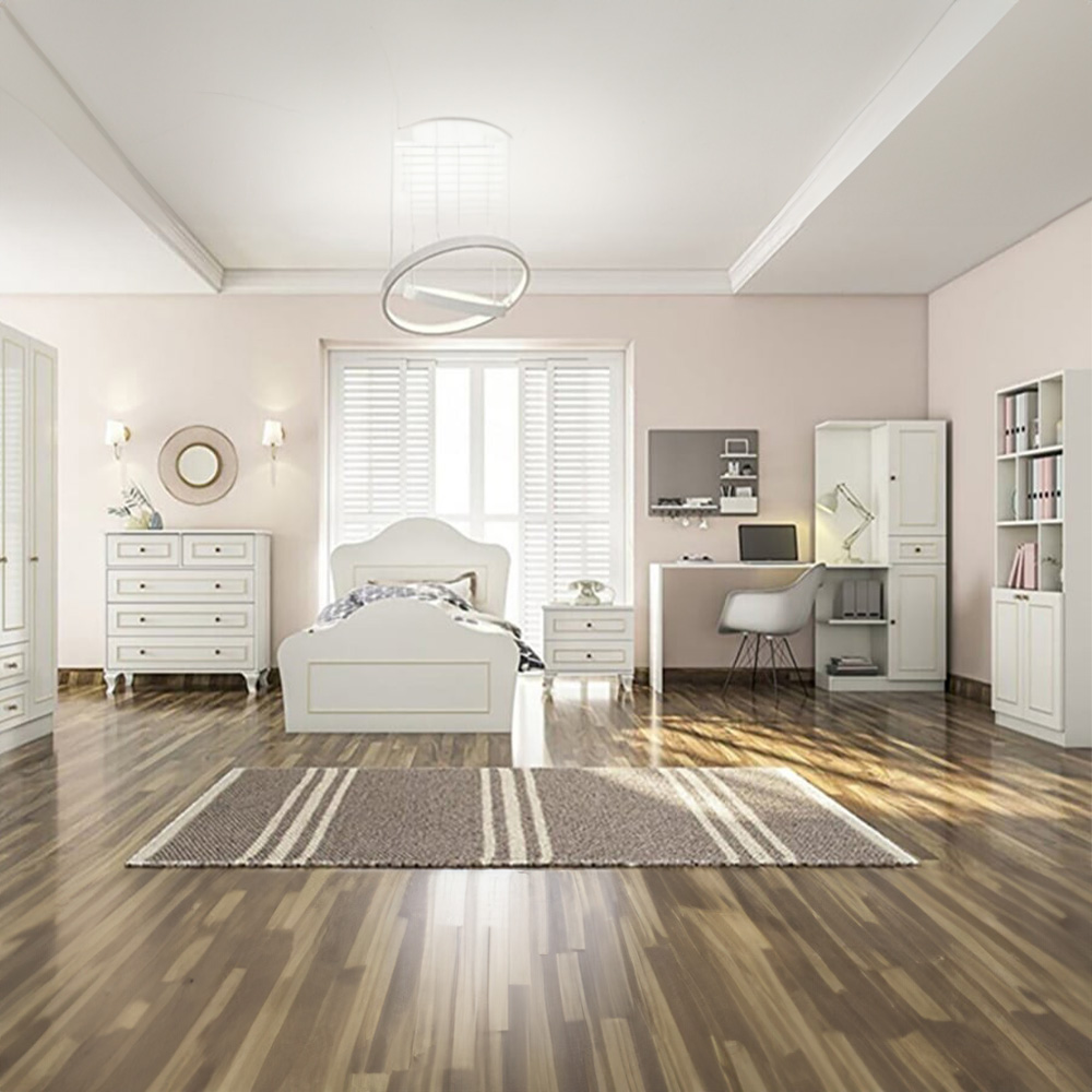 Evu Marie 2 Door Gold and White Bookcase Image 4