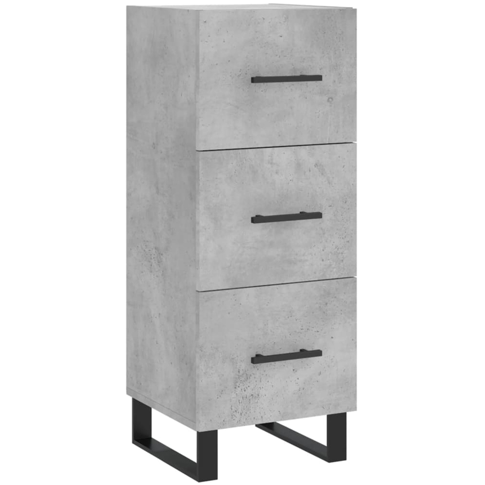 vidaXL Single Door 3 Drawer Concrete Grey Tall Highboard Image 5